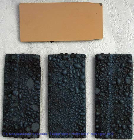 Образцы внутреннего покрытия (ТС-2000), не выдержавшие испытания в сероводородсодержащей среде